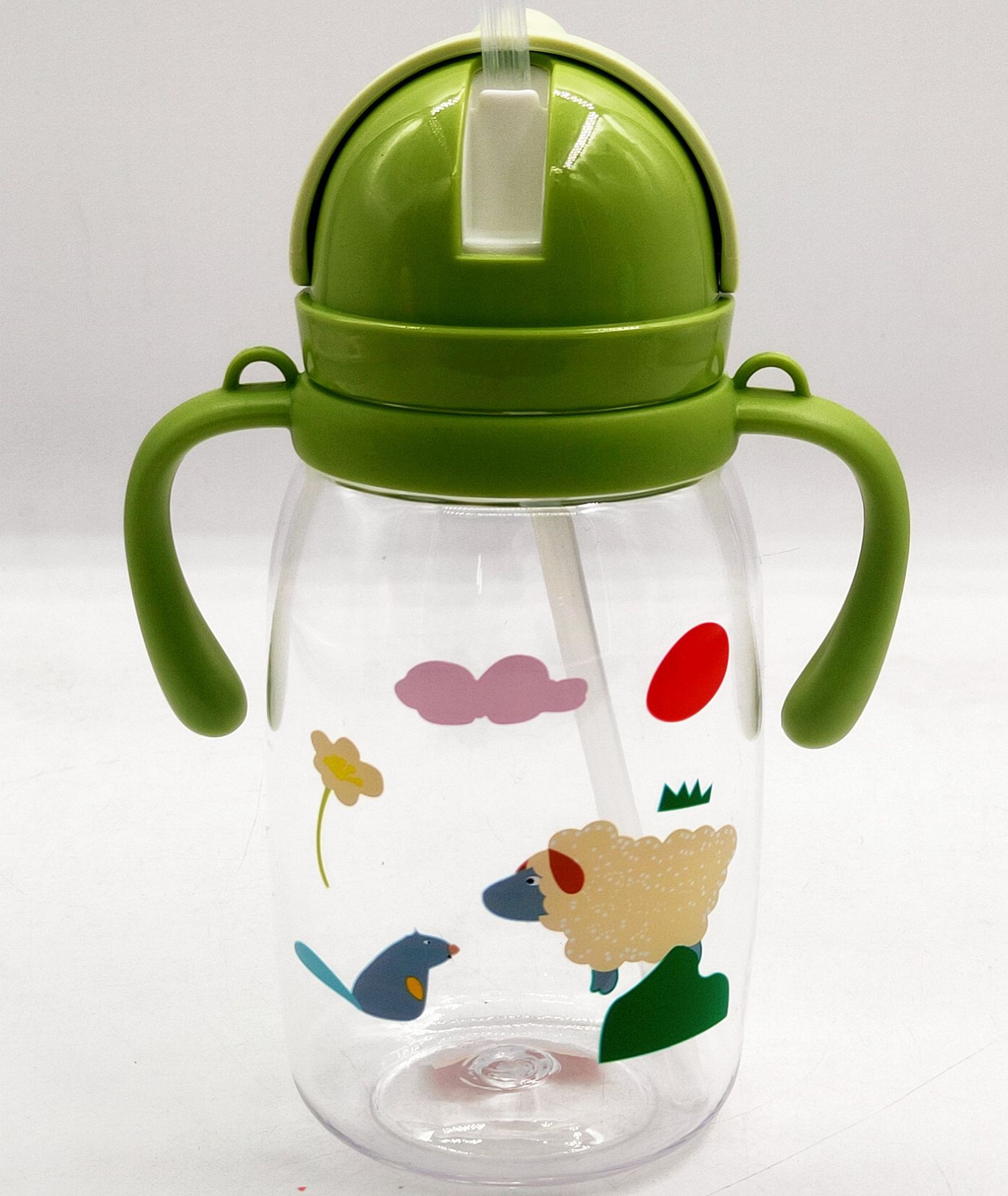 2022 niños slip cover handle plastic pajita cup kindergarten bebé ir a la escuela beber jarra doble beber taza Application Scenario