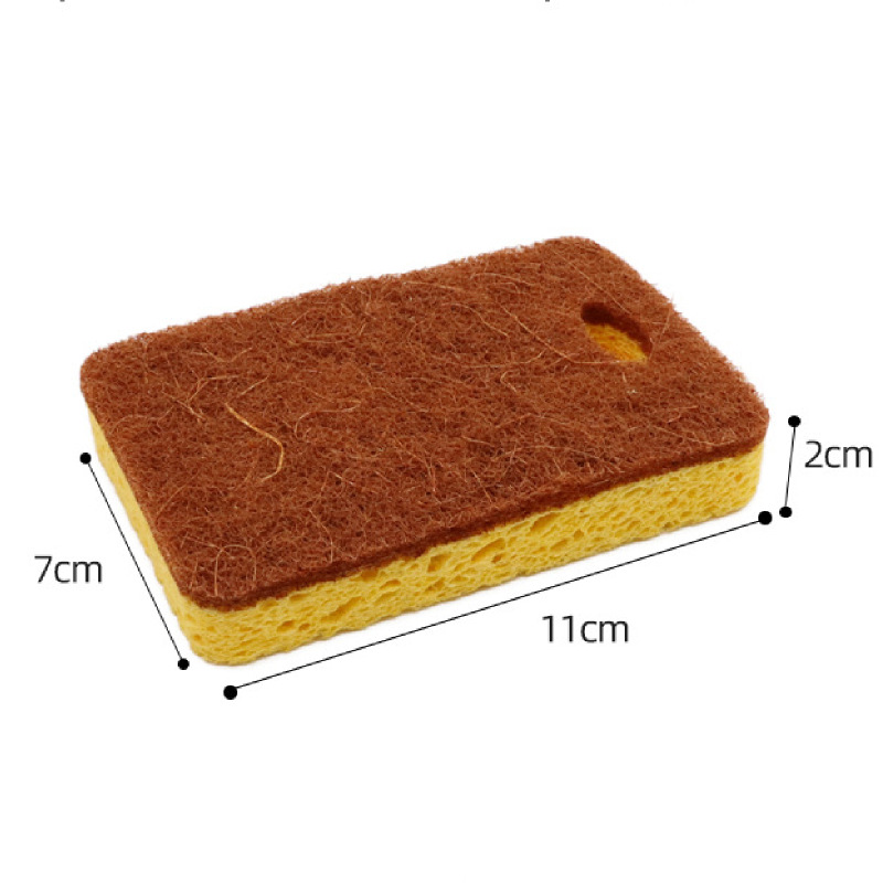 Biodegradable sisal wood pulp cotton brush for kitchen cleaning, oil-free dishwashing wood pulp sponge wipe, wood pulp cotton dishwashing wipe Specification image