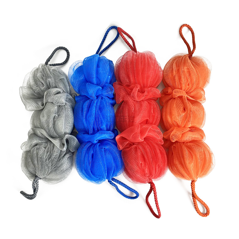 三节球网红洗澡儿童成人搓背大号超柔防散开沐浴球沐浴花厂家推荐图