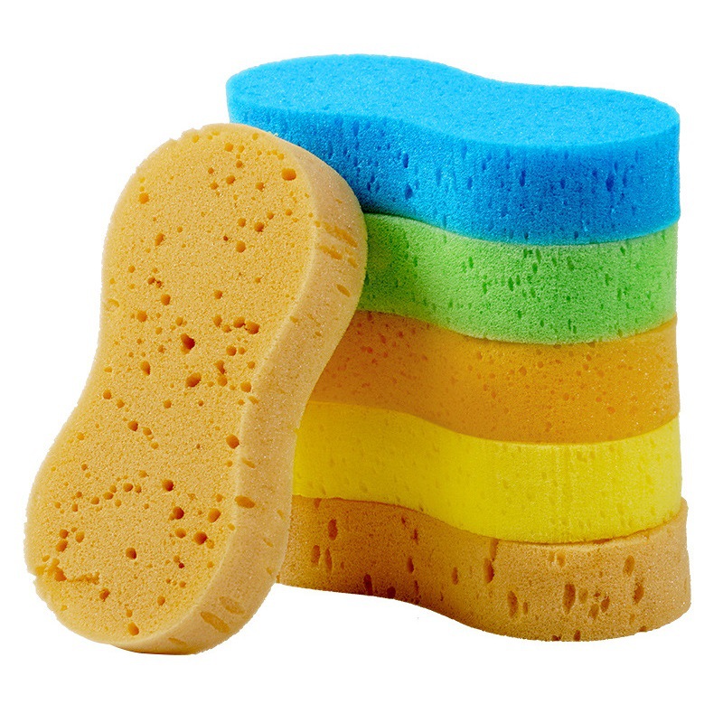Factory-customized 8-shaped large car wash sponge blocks, car cleaning and waxing high-density sponge erasers that can be vacuum-compressed