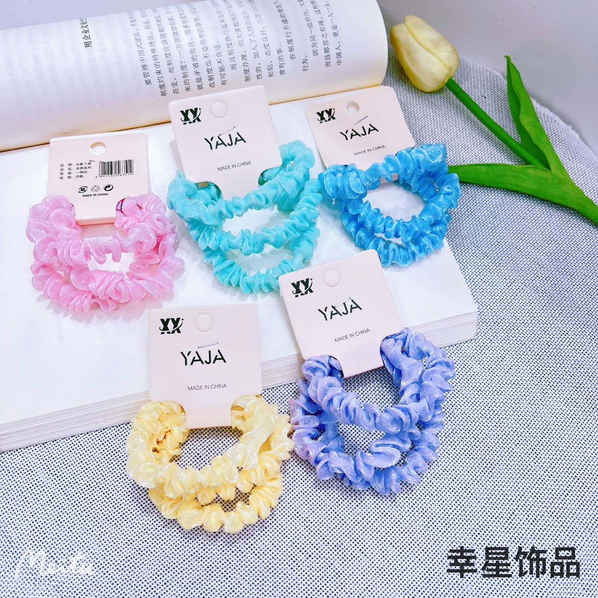 YAJA's fresh and simple fabric small intestine circle, hair circle, women's hair tie, hair band, hair accessory, bun hair rope, large intestine head rope, small size Specification image
