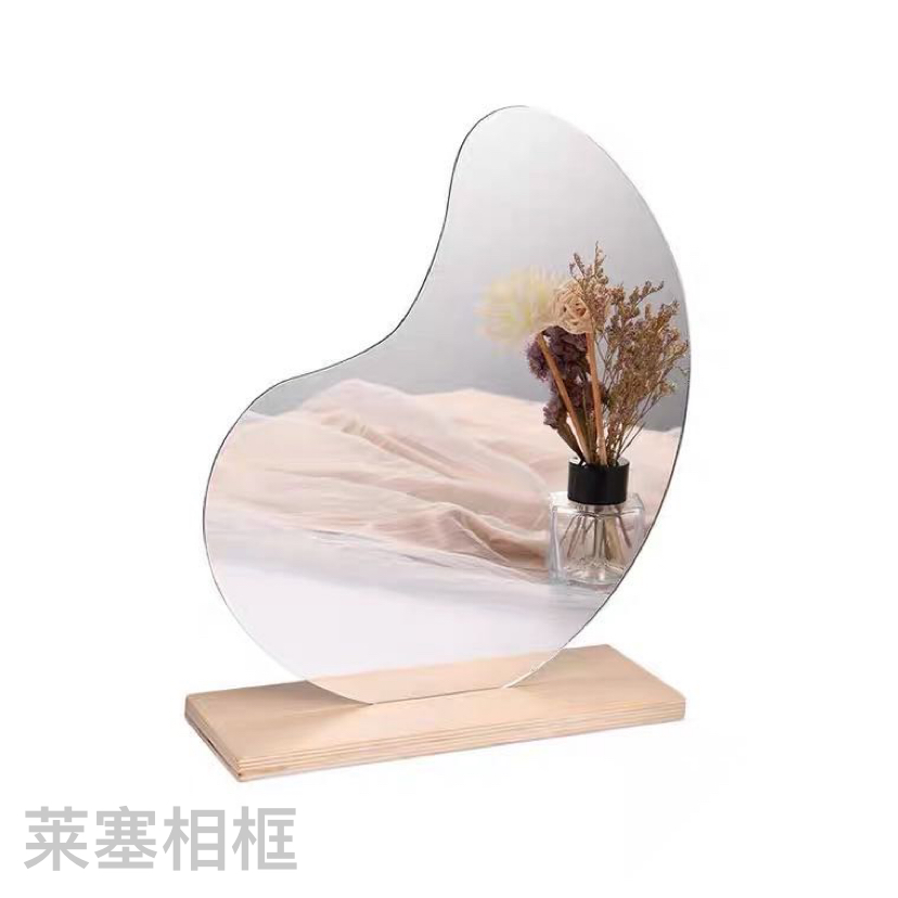 Acrylic lens + beech wood base creative decorative items for home decoration, living room and bedroom craft mirrors