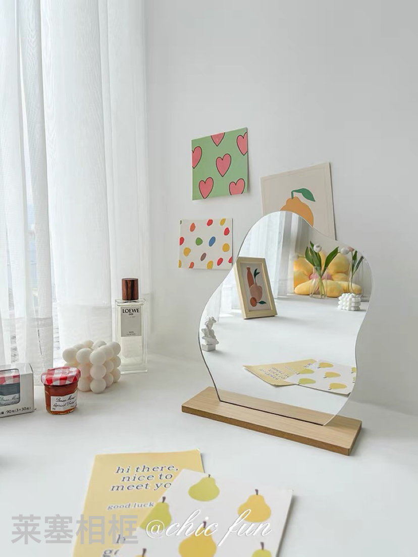 Acrylic lens + beech wood base creative decorative items for home decoration, living room and bedroom craft mirrors Item Picture