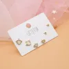【 3-pair Set 】 Korean-style simple and elegant earrings, Week Stud earrings, a best-selling earring set for female students with three pairs of earrings Specification image