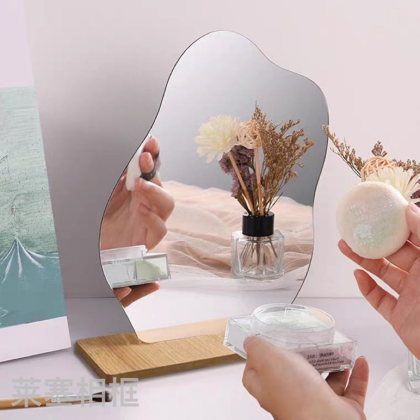 Acrylic lens + beech wood base creative decorative items for home decoration, living room and bedroom craft mirrors Item Picture