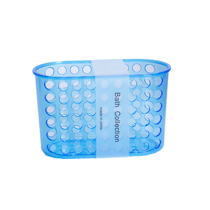 Bathroom storage, kitchen and bathroom transparent water-draining storage basket without drilling, bathroom traceless storage basket Specification image