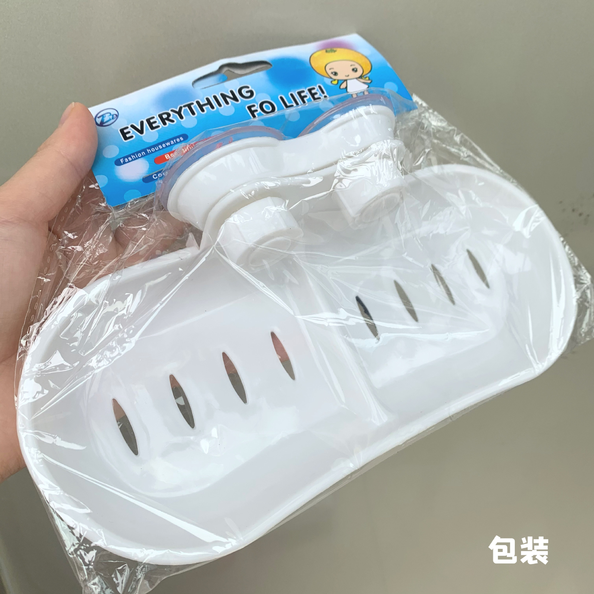 Bathroom double-compartment soap box, soap box, wall-mounted draining soap rack, powerful suction cup, handcrafted soap box storage Item Picture