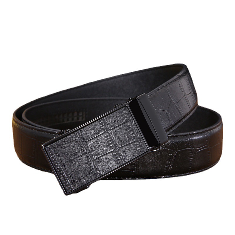 Men's belt with crocodile bark automatic buckle belt, business new scratch-resistant casual belt, our own factory Item Picture
