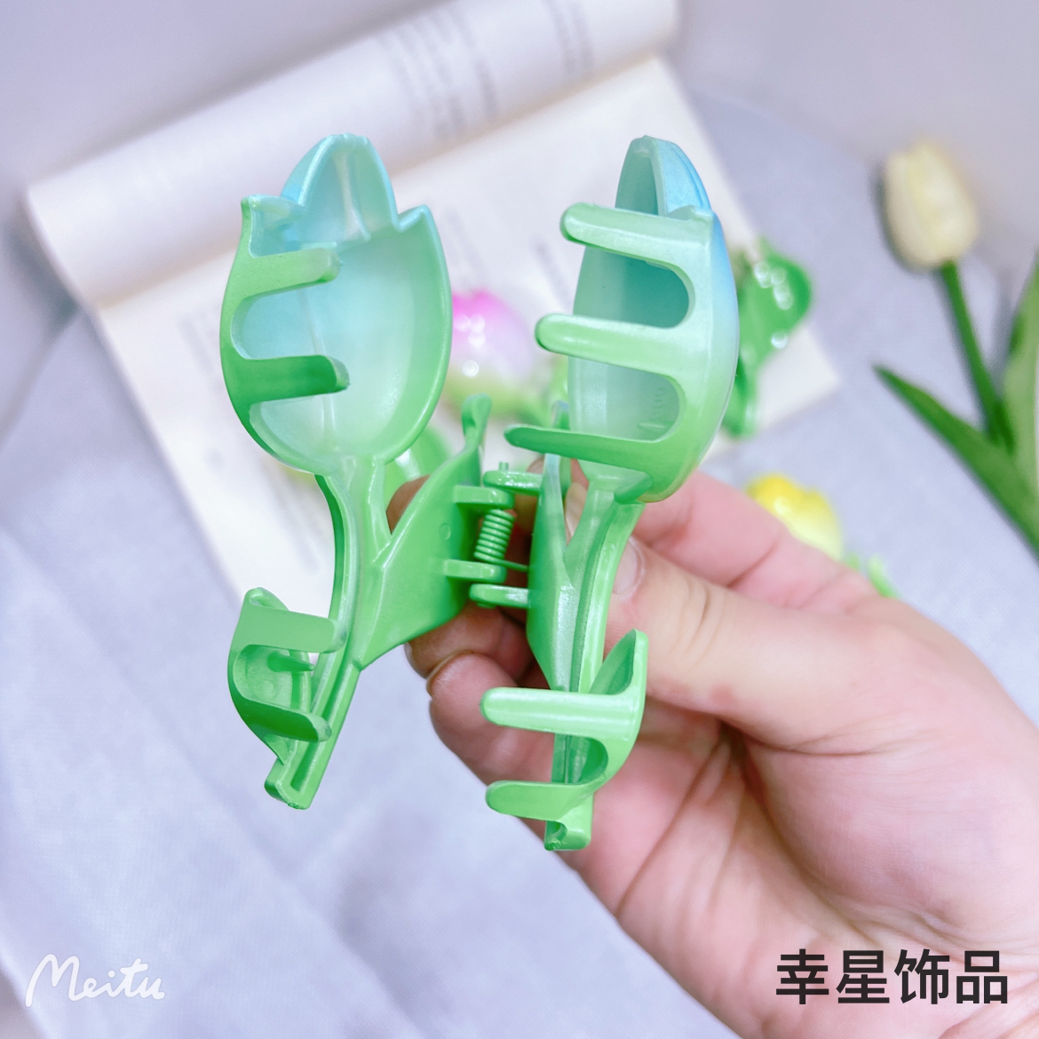 Yongai Jiu Ai Xin popular hair clips, tulip grabbers, women's summer large, elegant and high-end hair clips, shark clips Specification image