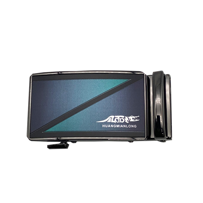 The men's 40 alloy automatic belt buckle with a leather head can be used as a LOGO business casual color-changing men's belt buckle Specification image