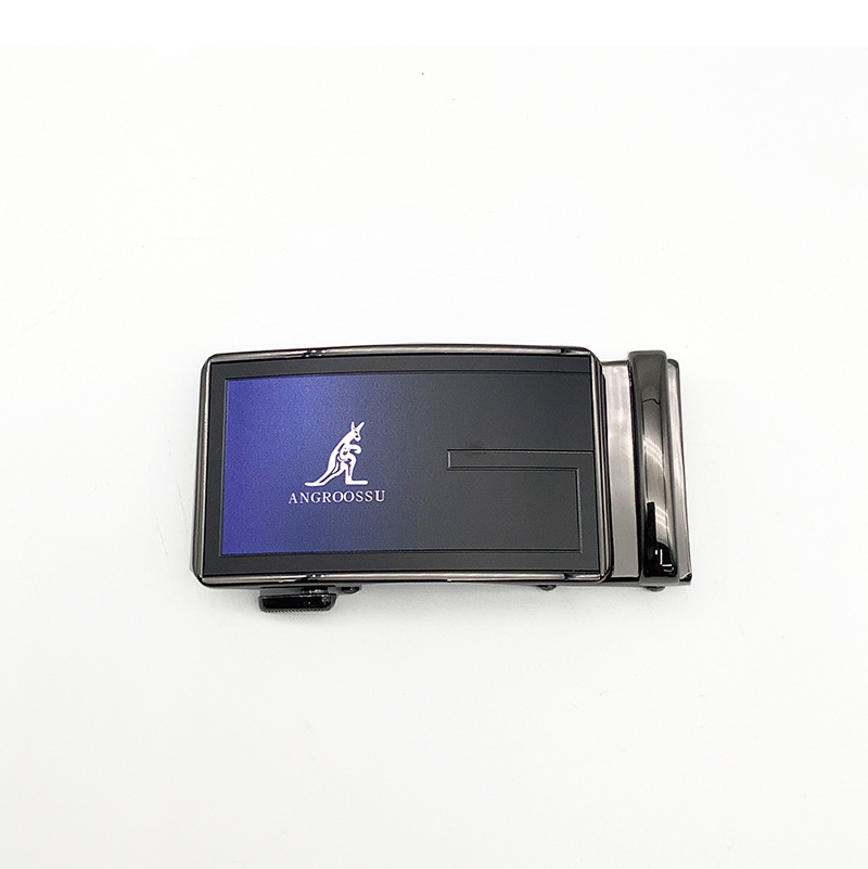 The men's 40 alloy automatic belt buckle with a leather head can be used as a LOGO business casual color-changing men's belt buckle Item Picture