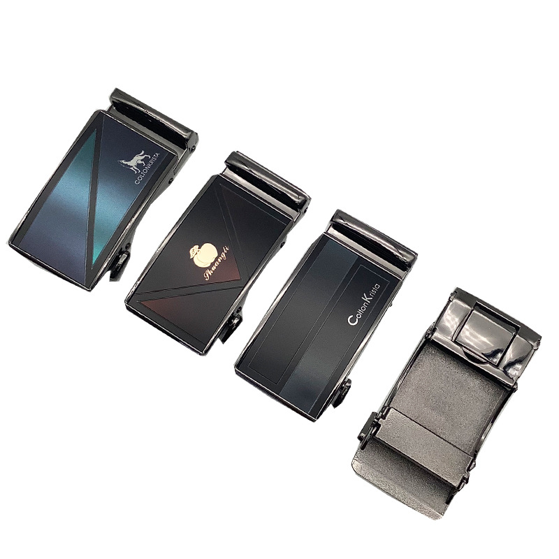 The men's 40 alloy automatic belt buckle with a leather head can be used as a LOGO business casual color-changing men's belt buckle
