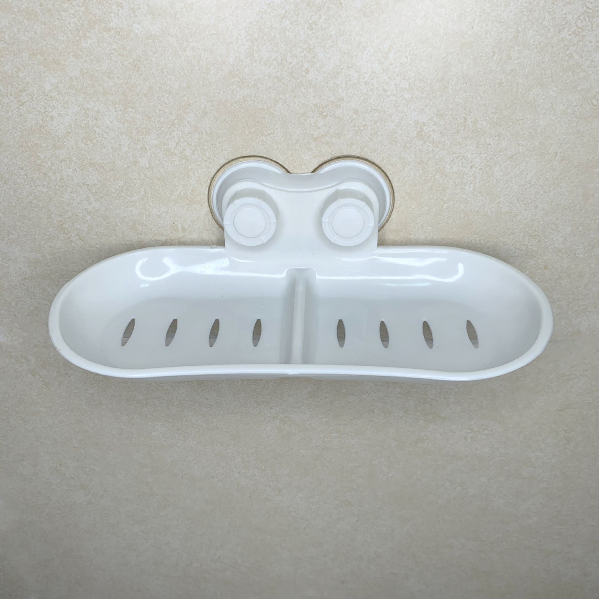 Bathroom double-compartment soap box, soap box, wall-mounted draining soap rack, powerful suction cup, handcrafted soap box storage Specification image