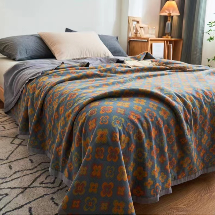 2022 Double-layer yarn Class A yarn-dyed jacquard summer quilt, all-cotton baby grade air-conditioned quilt, machine-washable summer thin quilt Specification image