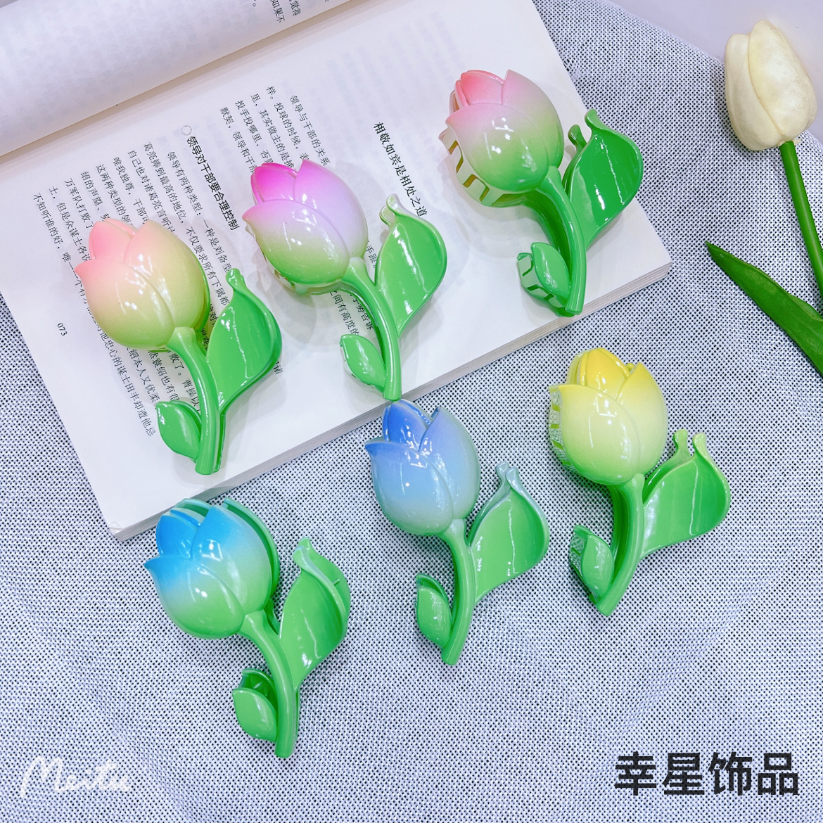 Yongai Jiu Ai Xin popular hair clips, tulip grabbers, women's summer large, elegant and high-end hair clips, shark clips details Picture