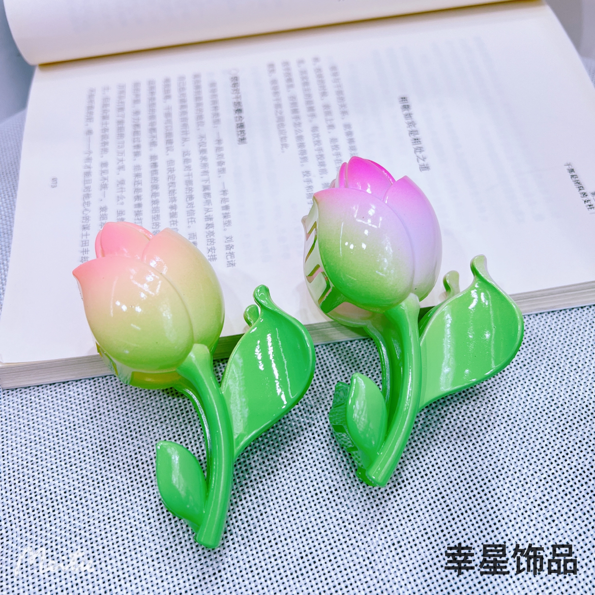 Yongai Jiu Ai Xin popular hair clips, tulip grabbers, women's summer large, elegant and high-end hair clips, shark clips Item Picture