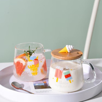 New summer ice cream design glass flower tea water cup cute coffee cup
