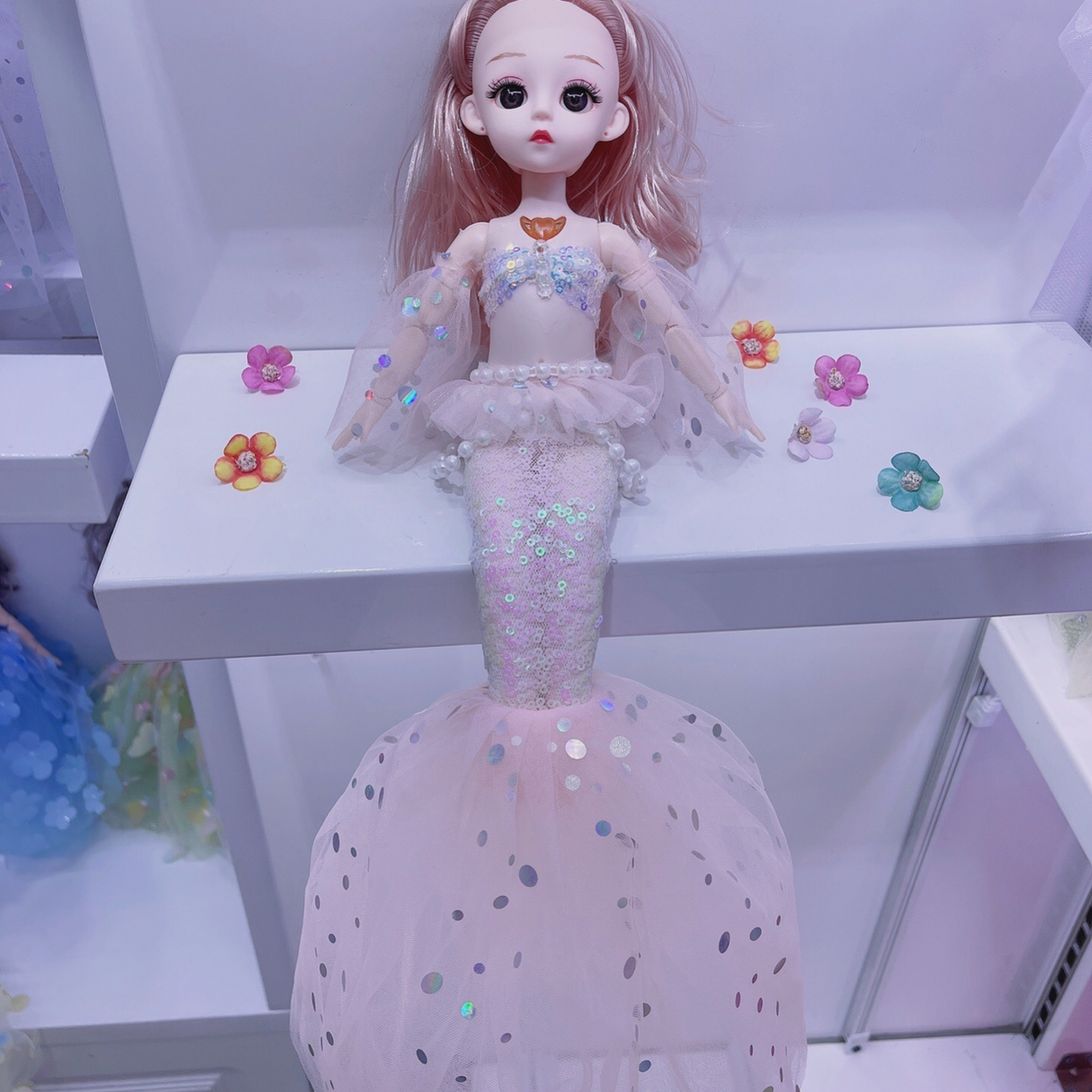 2022 new Edition 50cm mermaid Barbie doll, music singing with light, wedding dress keychain pendant doll Application Scenario