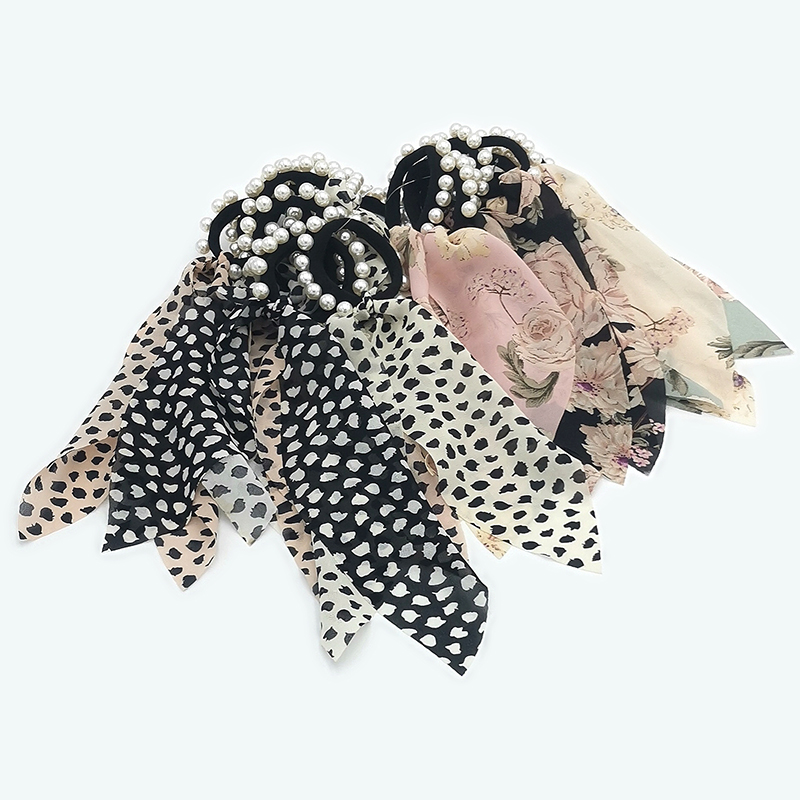 A2931 Pearl butterfly Ribbon Hair Band, Hair band, Hair rope, hair accessory, headwear, wholesale supply from Yiwu 2-yuan store Item Picture