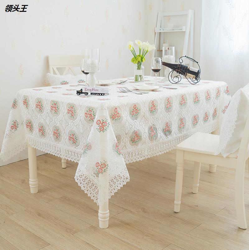 欧式布艺桌布蕾丝花边餐布长方形茶几布梳妆台微波炉盖巾批发图