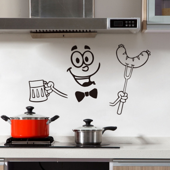 Oil smoke stickers cartoon cartoon decoration stickers hotel Western restaurant wall stickers window glass stickers refrigerator stickers air conditioning stickers