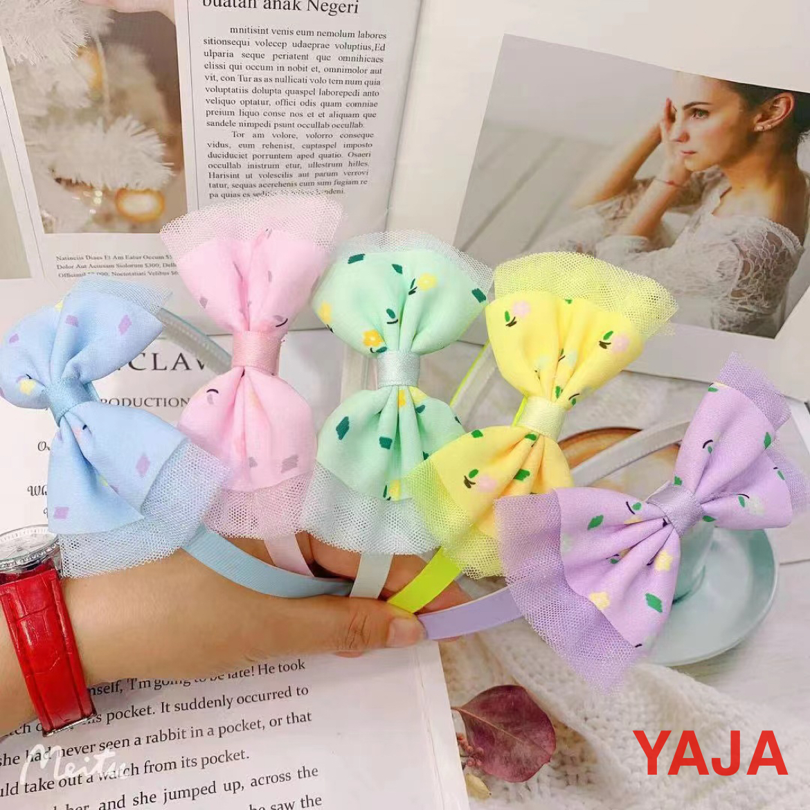 Yongaijiu Ai student headbands, children's cute hair bands, bow hair clips, toothed anti-slip headbands, headwear and hair accessories details Picture