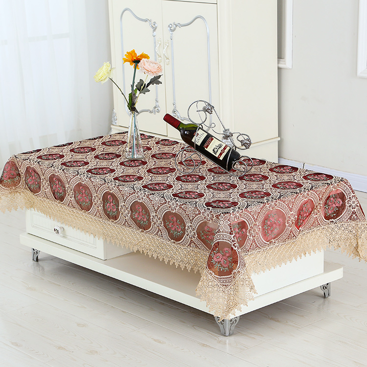 包邮欧式布艺蕾丝花边桌布长方形餐桌酒店桌布餐桌茶几电视柜台布