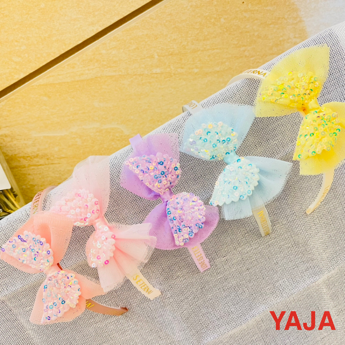 Yongai Jiu Ai hair band, mermaid sequined mesh, bow, princess style, cute children's toothed headband, hair clip