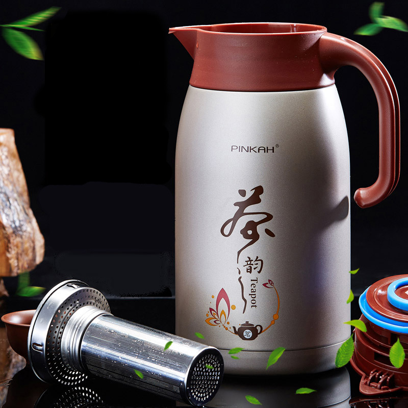 品家家品保温壶家用不锈钢泡茶带茶隔印字暖开水壶PJ3115热水瓶