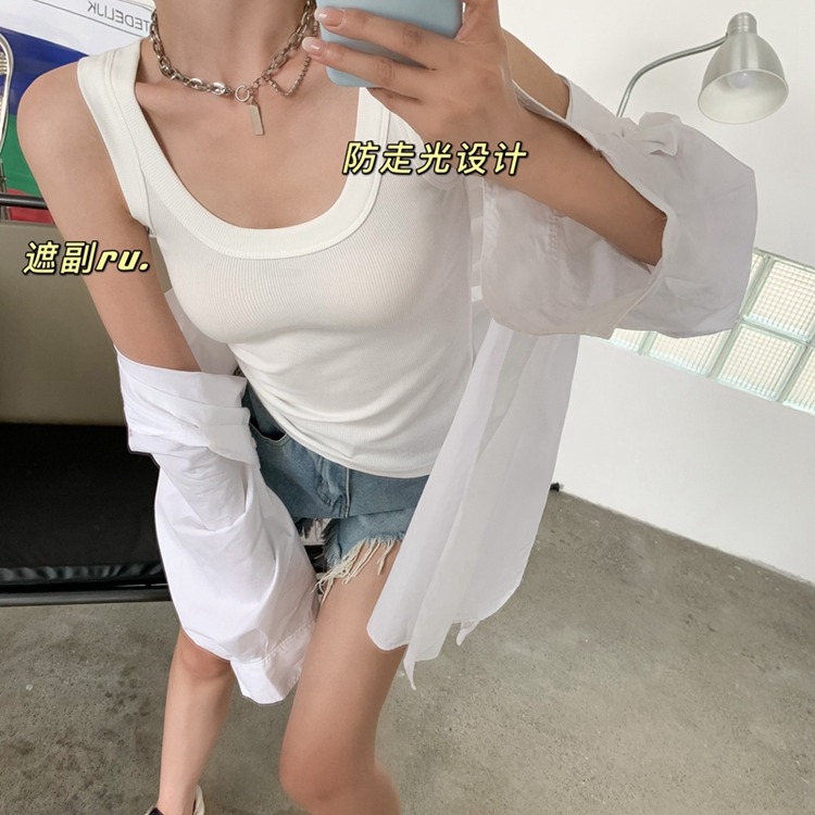 Live-streaming room: Victoria's same style threaded vest, seamless base, casual anti-exposure cover-up lotion, versatile vest for women Specification image