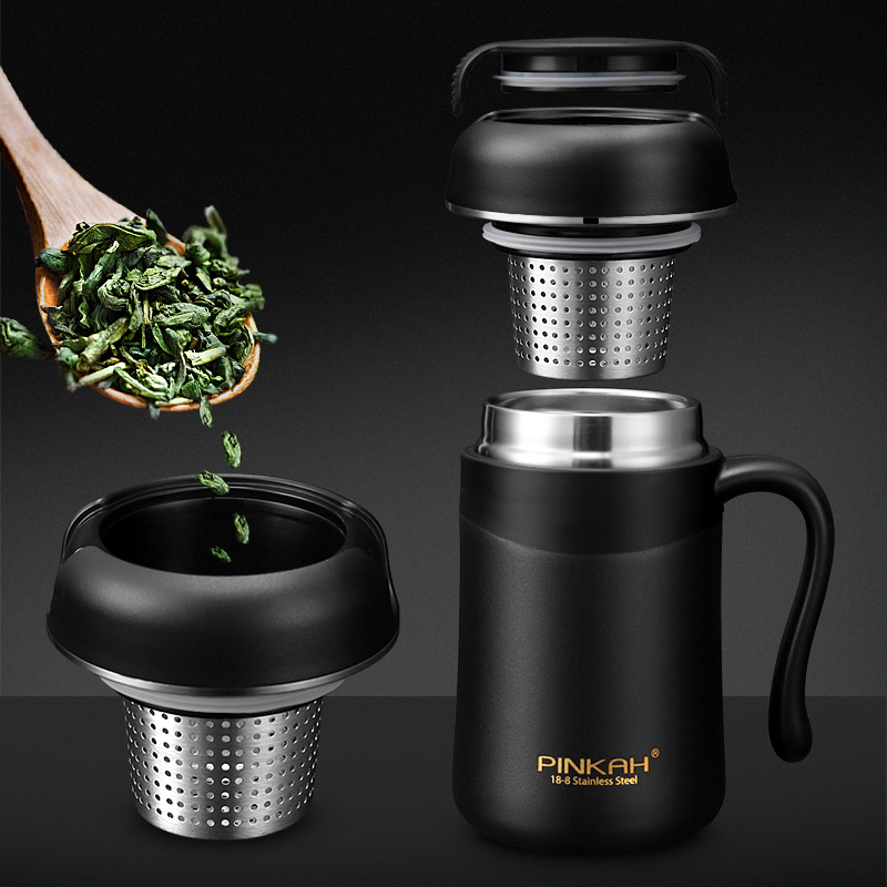 304不锈钢保温杯男女士商务办公杯带茶漏泡茶杯家用茶杯刻字定制