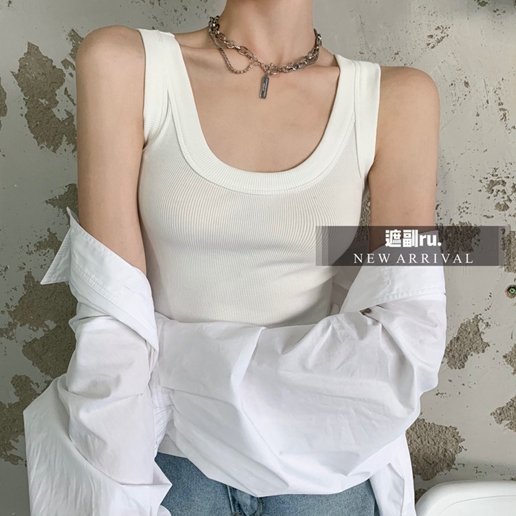 Live-streaming room: Victoria's same style threaded vest, seamless base, casual anti-exposure cover-up lotion, versatile vest for women details Picture