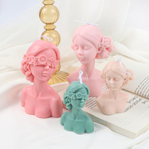 Blindfolded Women's Candle Mold diy scented candle soap mold Size closed eyes girl scented candle mold silicone