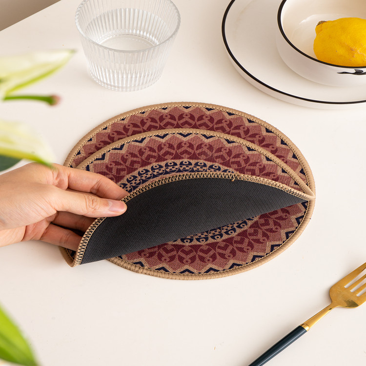 Lino vintage americano colchonetas aislantes hoteleras colchonetas de mesa de lujo ligeros estampados nórdicos manteles de plato posavasos details Picture