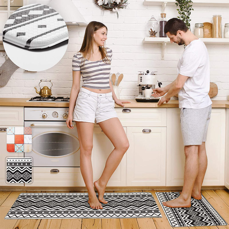 Amazon cross-border leather floor MATS, kitchen floor MATS, no-wash, waterproof, oil-proof, anti-slip, thickened PVC foot MATS and door MATS Specification image