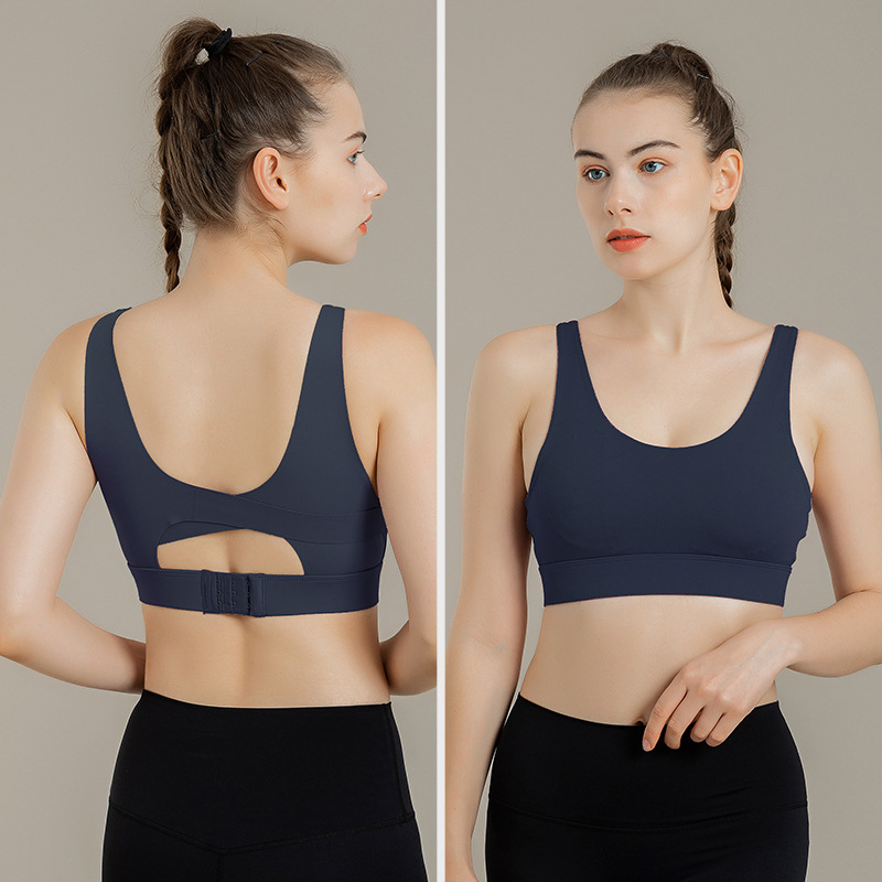 Large-sized high-strength one-piece sports underwear for women, shockproof running, gathering fitness yoga wear, vest, bra Specification image