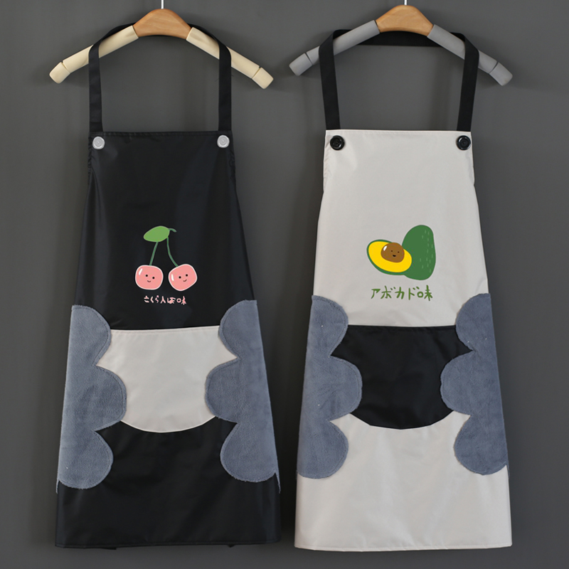 厨房围裙家用女时尚可爱日系围腰防水防油大人做饭工作服定制LOGO