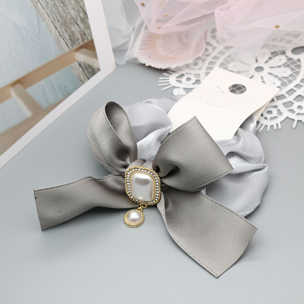 Bow tie hair band, hair tie, girl's hair accessory, hair band, Korean version small accessory, solid color mesh, black hair tie Specification image
