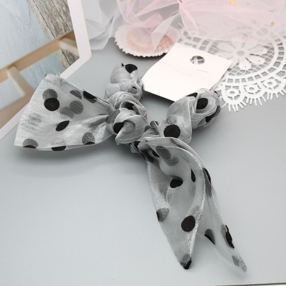 Bow tie hair band, hair tie, girl's hair accessory, hair band, Korean version small accessory, solid color mesh, black hair tie Specification image