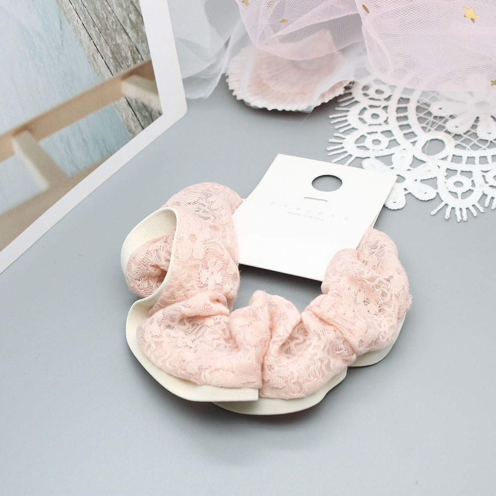 Lace lace pure cotton hair band, summer new retro leather band women's hair tie, French high-end hair accessory details Picture
