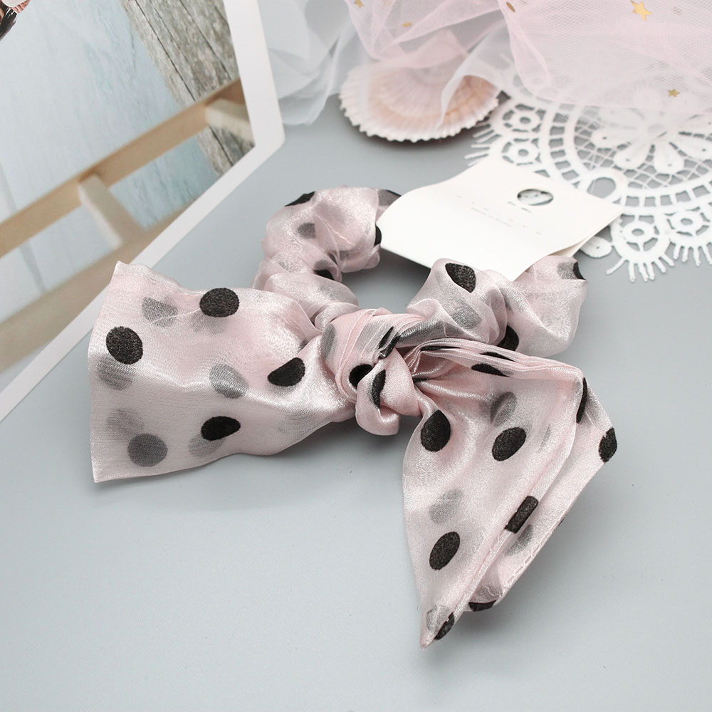 Bow tie hair band, hair tie, girl's hair accessory, hair band, Korean version small accessory, solid color mesh, black hair tie details Picture