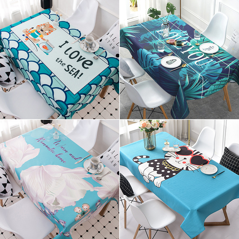 桌布防水防烫茶几垫北欧长方形印花餐桌布台布ins风盖布详情图1