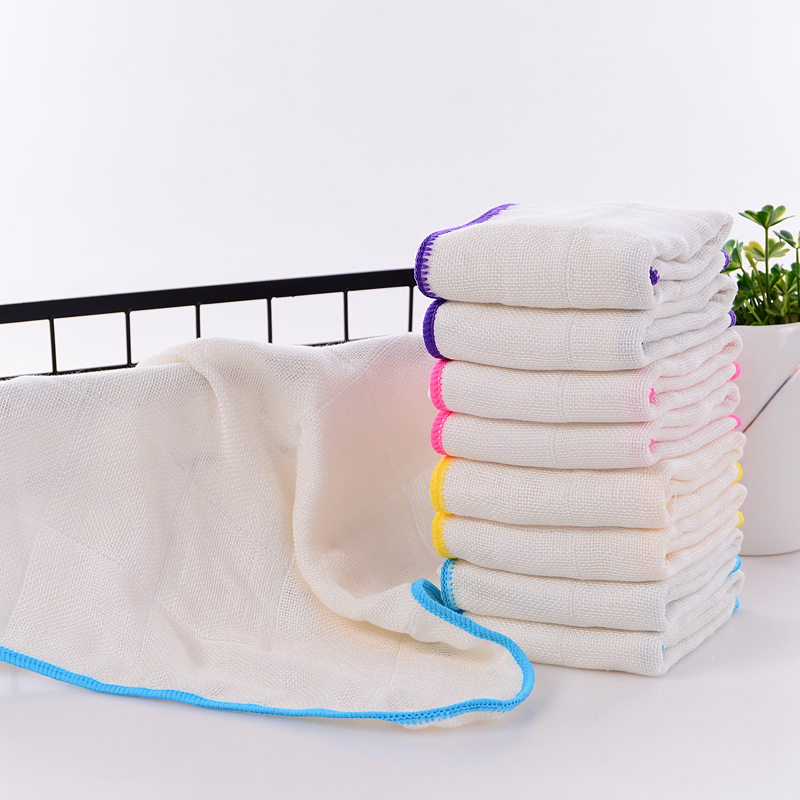 7 Pieces/Package Wholesale Household Kitchen Dishcloths Oil-Free Dish Washing Cloth Thread Thickened Gauze Wood Fiber Dish Towels Item Picture