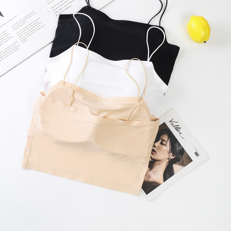 Summer new traceless ice silk beautiful back underwear halter backless sports anti-slip comfortable breathable women thin details Picture