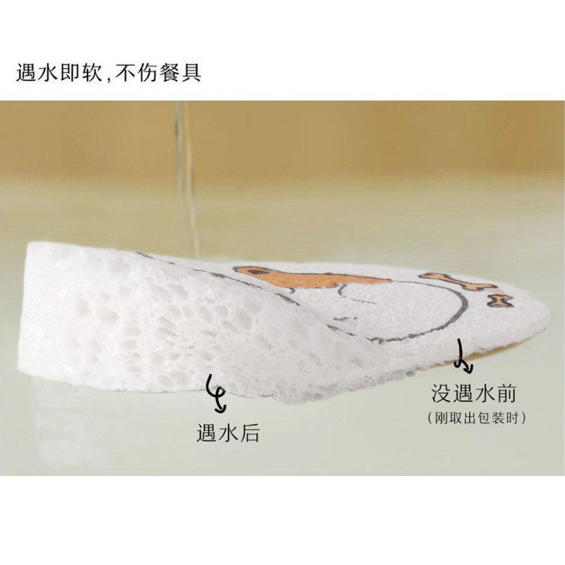 2Cm Cartoon Wood Pulp Cotton Dishwashing Non-Oil Kitchen Dishwashing Sponge Absorbent To Large Dishwashing Dish Towel Application Scenario