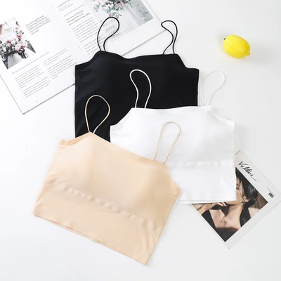 Summer new traceless ice silk beautiful back underwear halter backless sports anti-slip comfortable breathable women thin thumbnail