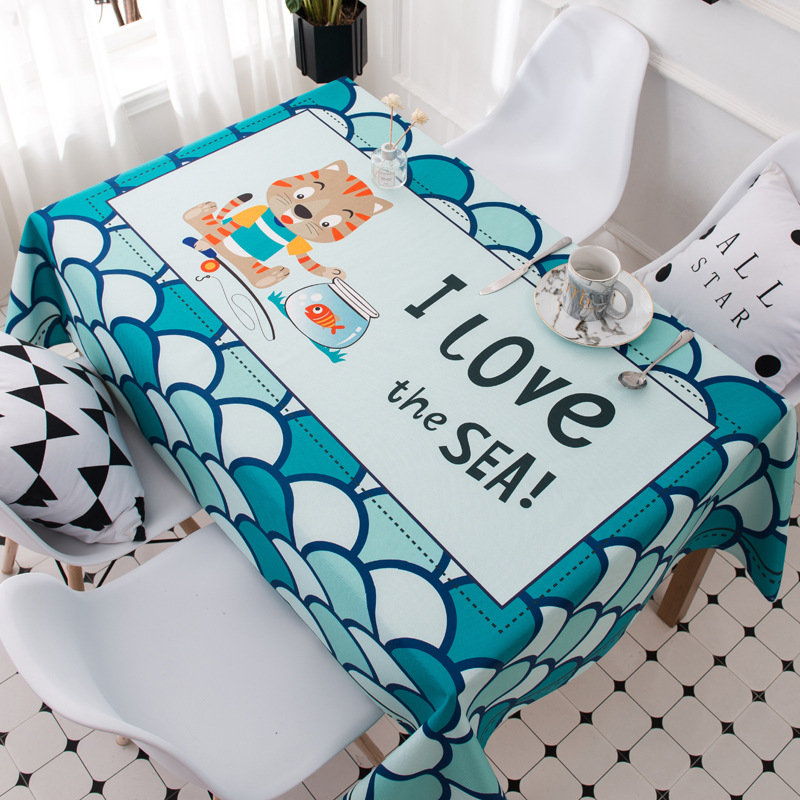 桌布防水防烫茶几垫北欧长方形印花餐桌布台布ins风盖布详情图3