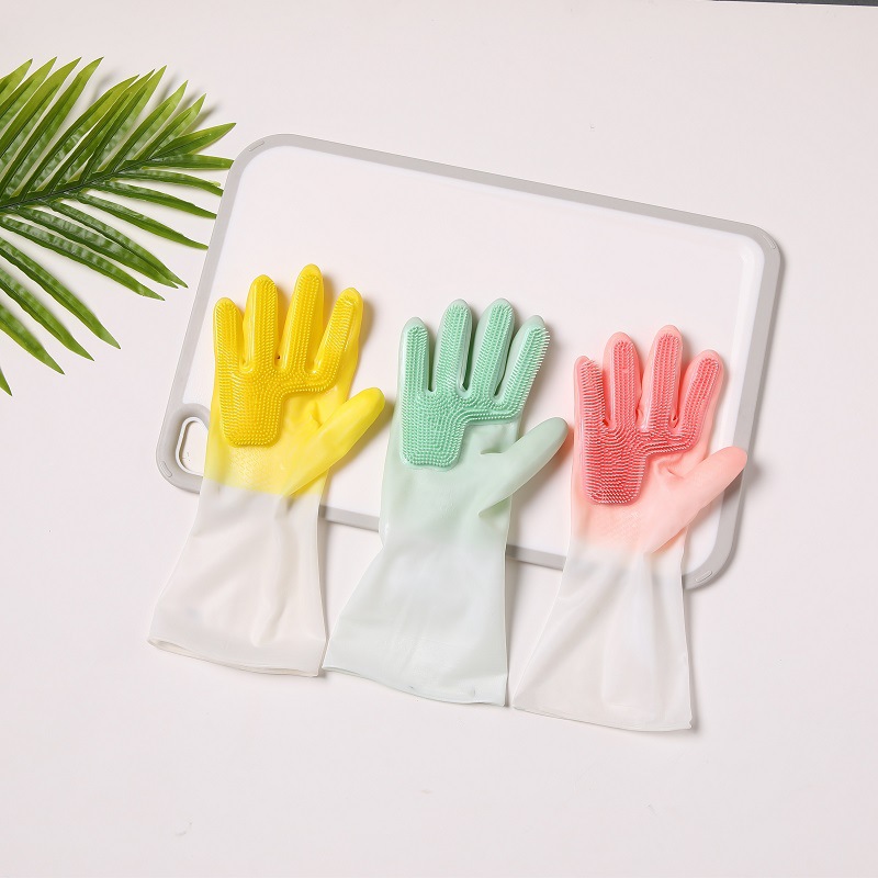 Right Hand Magic Brush Gloves Magic Household Heat Insulation Dishwashing Gloves Kitchen Cleaning Silicone Brush Gloves Pet Bath Application Scenario