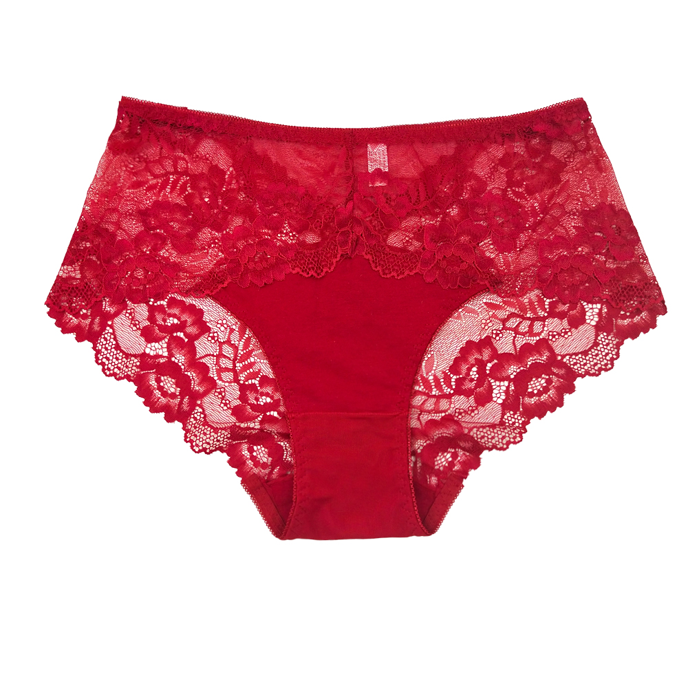 A plump and large-sized lace underpants for a chubby girl, a sexy transparent lace triangle pants for a lady details Picture