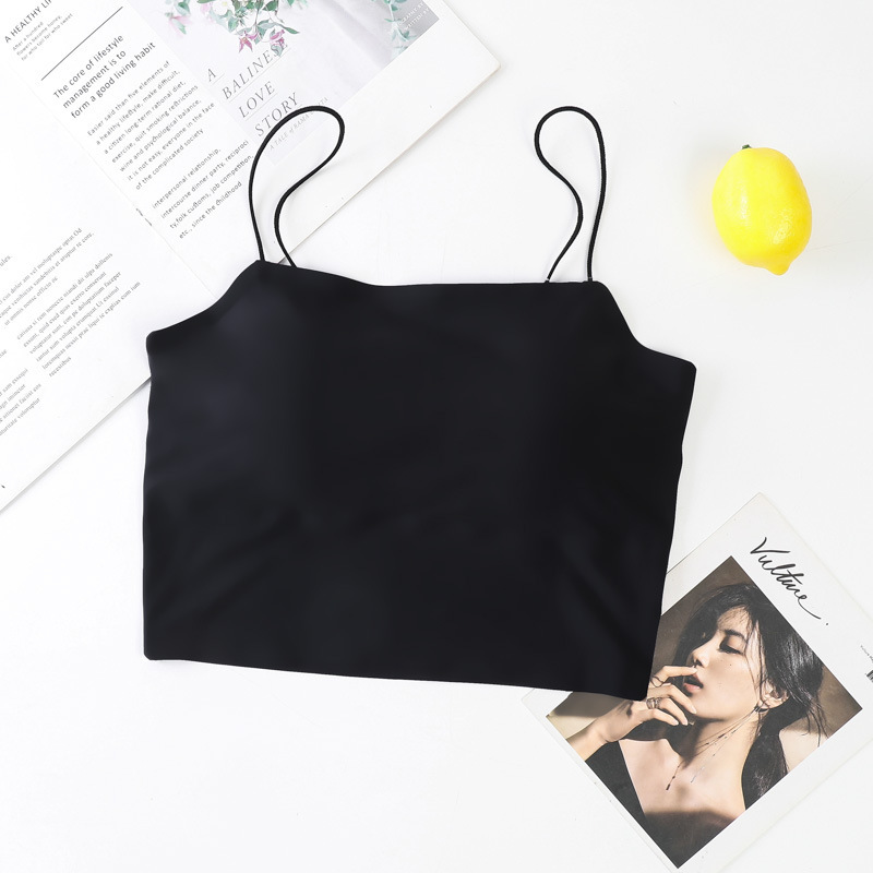Summer new traceless ice silk beautiful back underwear halter backless sports anti-slip comfortable breathable women thin Specification drawing